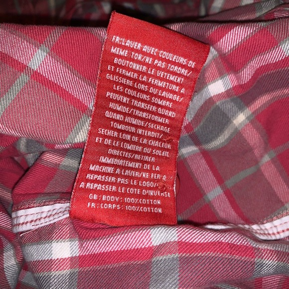 Womens Superdry Red/White PLAID SHIRT size L button up 3/4 sleeve - Picture 11 of 11